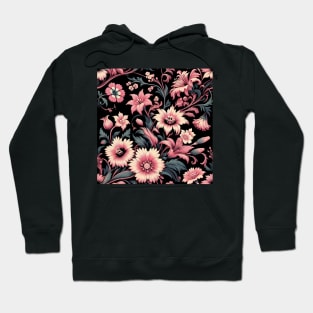 Pink Floral Motif Hoodie